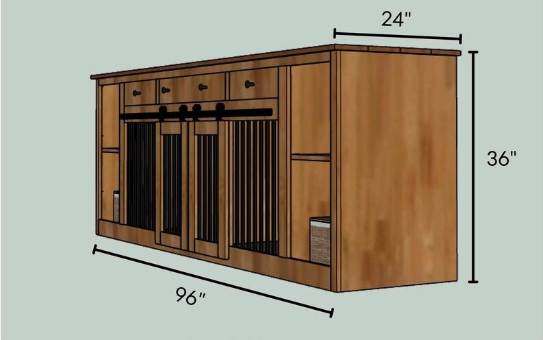 Built in kennel tv stand